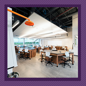 Meeting space with tables and chairs